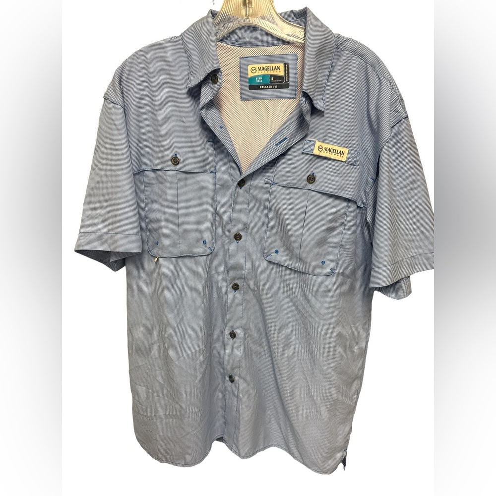 Magellan Outdoors Men's Small Fish Gear Vented Fishing Shirt athleisure